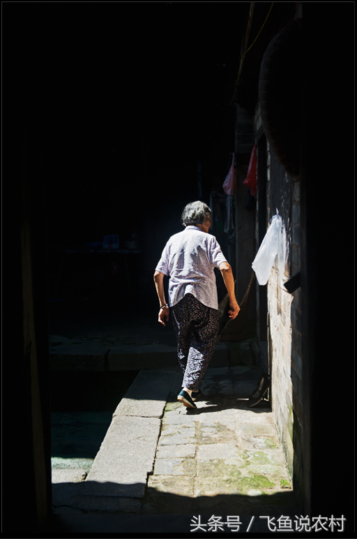 奶奶的背影,她步履瞒珊的往前走着!